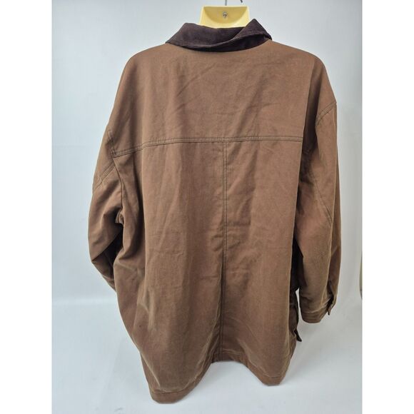 Marine Layer Women's Foxtrot Brown Riley Waxed Cotton Barn Jacket Size XL - Picture 3 of 5